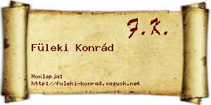 Füleki Konrád névjegykártya